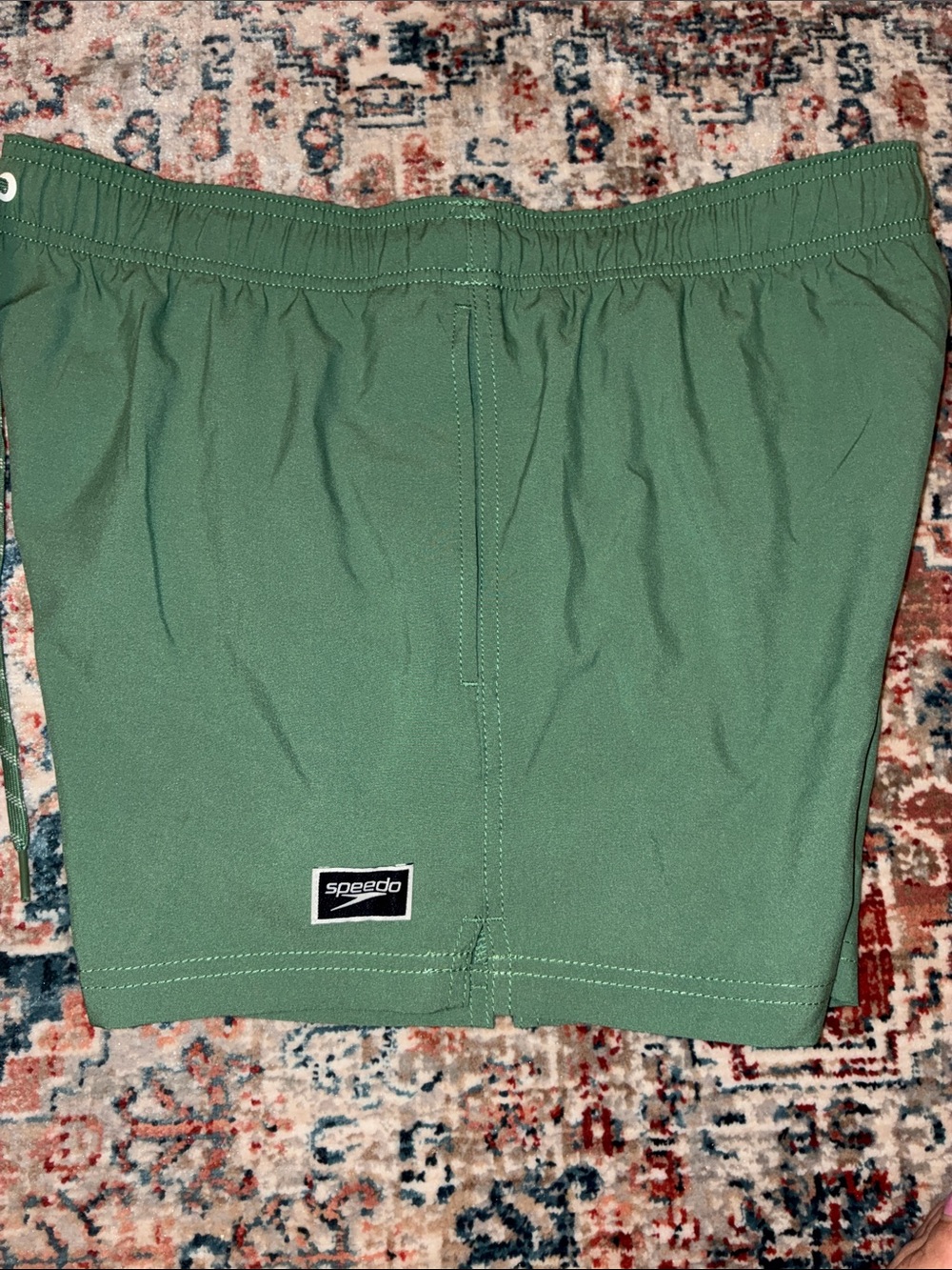 Speedo Green Drawstring Swim Trunks - Picture 2 of 8